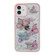 Color Butterfly Glitter Epoxy TPU Phone Case for iPhone 13 Pro - Pink