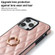 Rhombic PU Leather Phone Case with Ring Holder for iPhone 13 Pro - Rose Gold