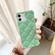 Candy Color Elegant Rhombic Texture TPU Phone Case for iPhone 13 Pro - Light Green