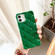 Candy Color Elegant Rhombic Texture TPU Phone Case for iPhone 13 Pro - Dark Green