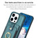 BF27 Metal Ring Card Bag Holder Phone Case for iPhone 13 Pro - Green