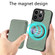 Carbon Fiber Leather Card Magsafe Magnetic Phone Case for iPhone 13 Pro - Green