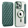 Shield Magsafe RFID Anti-theft Rhombus Leather Phone Case for iPhone 13 Pro - Green