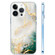 Coloured Glaze Marble Phone Case for iPhone 13 Pro - Grey Green
