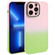 Gradient Starry Silicone Phone Case with Lens Film for iPhone 13 Pro - Pink Green