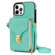 Zipper Hardware Card Wallet Phone Case for iPhone 13 Pro - Mint Green