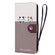 Cute Pet Series Color Block Buckle Leather Phone Case for iPhone 13 Pro - Pale Mauve