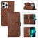 Wristband Card Slot Leather Phone Case for iPhone 13 Pro - Coffee