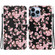 Crystal Texture Colored Drawing Leather Phone Case for iPhone 13 Pro - Plum Bossom