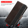 Stitching Magnetic RFID Leather Case for iPhone 13 Pro - Coffee