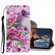 Coloured Drawing Pattern Leather Phone Case for iPhone 13 Pro - Rose Butterfly