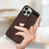 Wristband Holder Leather Back Phone Case for iPhone 13 Pro - Coffee