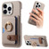 Litchi Leather Oil Edge Ring Card Back Phone Case for iPhone 13 Pro - Khaki