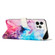 Painted Marble Pattern Leather Phone Case for iPhone 13 Pro - Pink Purple