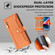 Sheep Texture Cross-body Zipper Wallet Leather Phone Case for iPhone 13 Pro - Orange