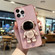 Plating Astronaut Holder TPU Phone Case for iPhone 13 Pro - Pink