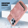 Zipper Card Bag Back Cover Phone Case for iPhone 13 Pro - Pink