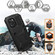 R-JUST Shockproof Waterproof Dust-proof Metal + Silicone Protective Case with Holder for iPhone 13 - Black