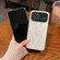 Wood Grain Large Window Electroplated + Acrylic Phone Case for iPhone 13 - Black