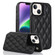 Double Buckle Rhombic PU Leather Phone Case for iPhone 13 - Black