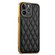 Suteni Electroplated Rhombus Grid Leather Soft TPU Phone Case for iPhone 13 - Black