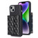 Horizontal Wallet Rhombic Leather Phone Case for iPhone 13 - Black