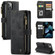 CaseMe-C30 PU + TPU Multifunctional Horizontal Flip Leather Case with Holder & Card Slot & Wallet & Zipper Pocket for iPhone 13 - Black