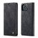 CaseMe-013 Multifunctional Retro Frosted Horizontal Flip Leather Case with Card Slot & Holder & Wallet for iPhone 13 - Black