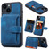 Skin Feel Dream Anti-theft Brush Shockproof Portable Skin Card Bag Phone Case for iPhone 13 - Peacock Blue