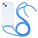 Four-corner Shockproof Transparent TPU Protective Case with Lanyard for iPhone 13 - Blue