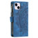 Multi-Card Totem Zipper Leather Phone Case for iPhone 13 - Blue