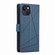 PU Genuine Leather Texture Embossed Line Phone Case for iPhone 13 - Blue