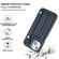 Shockproof Leather Phone Case with Wrist Strap for iPhone 13 - Blue