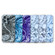 Marble Pattern Phone Case for iPhone 13 - Navy Blue White
