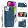 Dream Magnetic Back Cover Card Wallet Phone Case for iPhone 13 - Blue