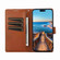PU Genuine Leather Texture Embossed Line Phone Case for iPhone 13 - Brown