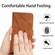 Stitching Embossed Leather Phone Case for iPhone 13 - Brown