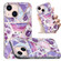 Electroplated Marble Pattern TPU Phone Case for iPhone 13 - Purple Flower