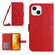 Skin Feel Sun Flower Pattern Flip Leather Phone Case with Lanyard for iPhone 13 - Red