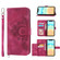 Skin-feel Flowers Embossed Wallet Leather Phone Case for iPhone 13 - Wine Red