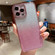 High Transparent Gradient Color Glitter TPU Phone Case for iPhone 13 - Pink