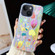 Electroplated Color Film TPU + PC Phone Case for iPhone 13 - Gold Leaves