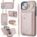 Zipper Card Bag Phone Case with Dual Lanyard for iPhone 13 - Rose Gold