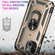 Shockproof TPU + PC Protective Case with 360 Degree Rotating Holder for iPhone 13 - Gold