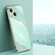 XINLI Straight 6D Plating Gold Edge TPU Shockproof Case for iPhone 13 - Mint Green