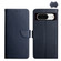 HT02 Genuine Leather Fingerprint-proof Flip Phone Case for Google Pixel 8 - Blue