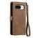 Geometric Zipper Wallet Side Buckle Leather Phone Case for Google Pixel 8 - Brown