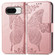 Butterfly Love Flower Embossed Leather Phone Case for Google Pixel 8 - Rose Gold