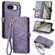 Geometric Zipper Wallet Side Buckle Leather Phone Case for Google Pixel 8 - Purple