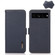 KHAZNEH Side-Magnetic Litchi Genuine Leather RFID Phone Case for Google Pixel 7 Pro - Blue